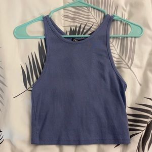 ZARA blue crop top